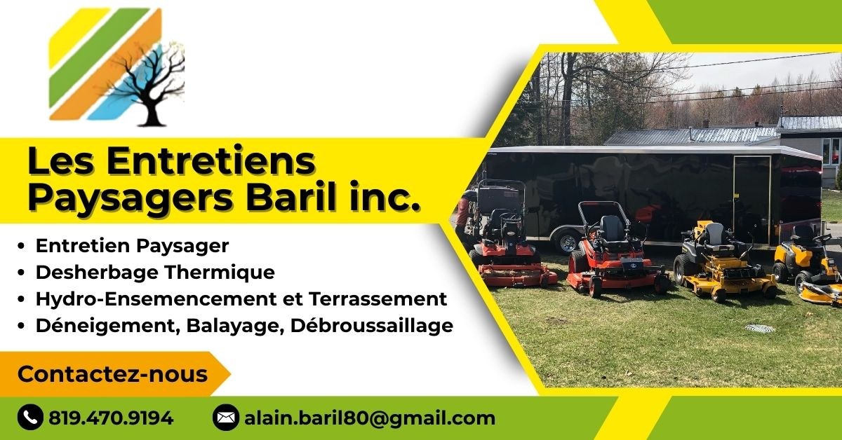 Bannière Les Entretiens Paysagers Baril inc.